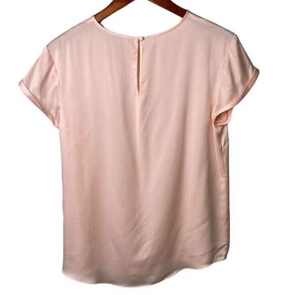 Antonio Melani Gilly Stretchy Silk Rolled Cap Sleeve Blouse High Neck Key Hole - Picture 6 of 14